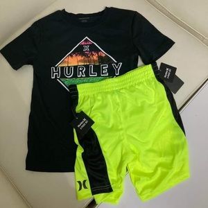 Hurley Neon Colorful Shorts set tee outfit 6000